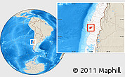 Shaded Relief Location Map of Lumaco, highlighted country