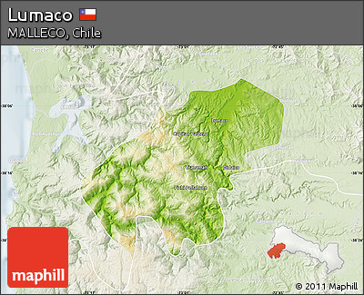 Physical Map of Lumaco, lighten
