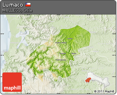 Physical Map of Lumaco, lighten