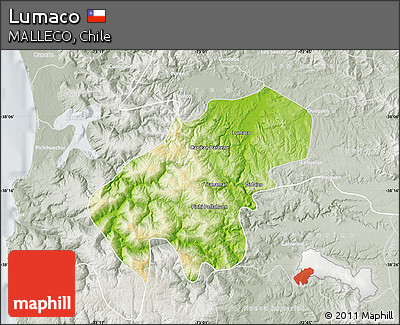 Physical Map of Lumaco, lighten, semi-desaturated