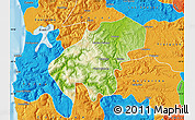 Physical Map of Lumaco, political outside