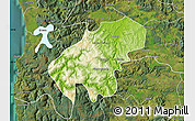 Physical Map of Lumaco, satellite outside