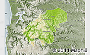 Physical Map of Lumaco, semi-desaturated