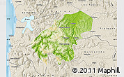 Physical Map of Lumaco, shaded relief outside
