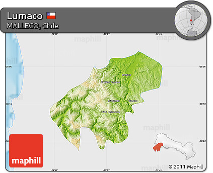 Physical Map of Lumaco, single color outside