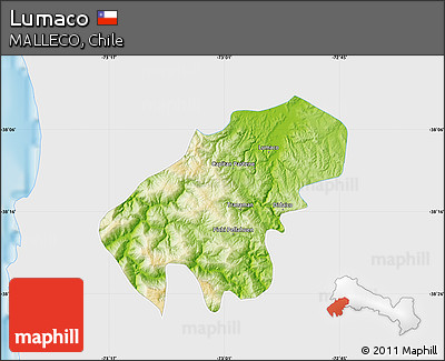 Physical Map of Lumaco, single color outside