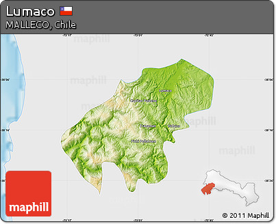 Physical Map of Lumaco, single color outside