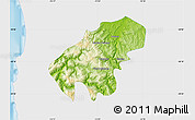 Physical Map of Lumaco, single color outside