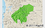 Political Map of Lumaco, shaded relief outside