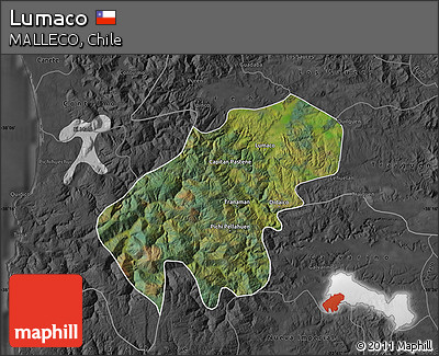 Satellite Map of Lumaco, darken, desaturated