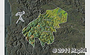 Satellite Map of Lumaco, darken, semi-desaturated
