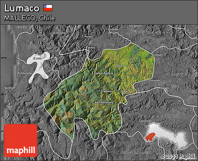 Satellite Map of Lumaco, desaturated