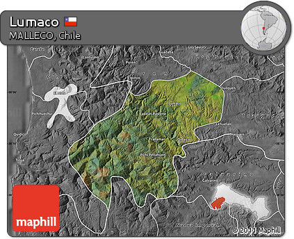 Satellite Map of Lumaco, desaturated