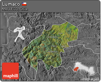 Satellite Map of Lumaco, desaturated