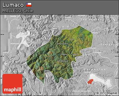 Satellite Map of Lumaco, lighten, desaturated