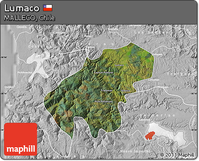 Satellite Map of Lumaco, lighten, desaturated