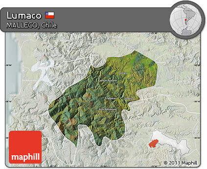 Satellite Map of Lumaco, lighten