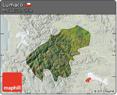 Satellite Map of Lumaco, lighten