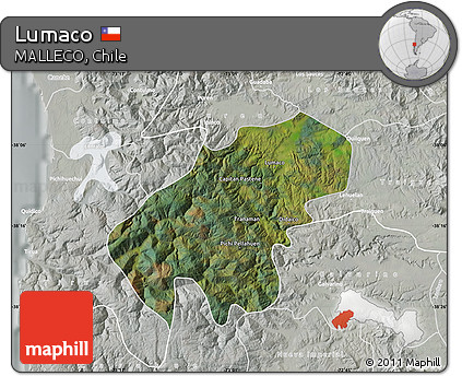 Satellite Map of Lumaco, lighten, semi-desaturated
