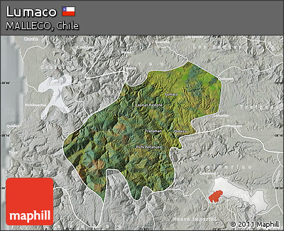 Satellite Map of Lumaco, lighten, semi-desaturated