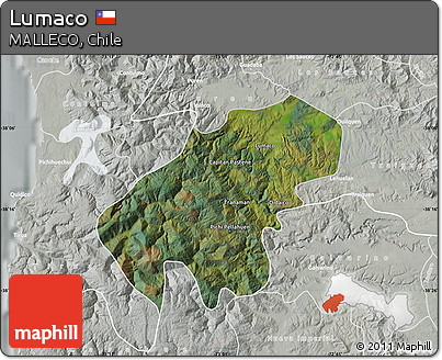 Satellite Map of Lumaco, lighten, semi-desaturated
