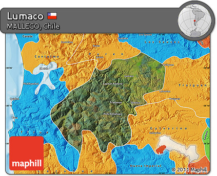 Satellite Map of Lumaco, political outside