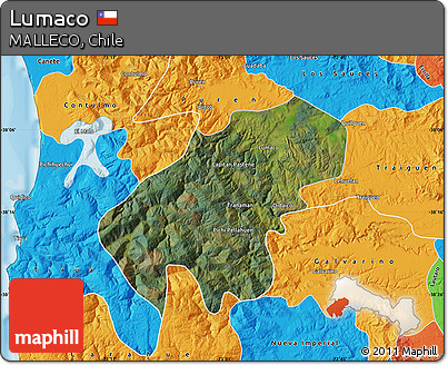 Satellite Map of Lumaco, political outside