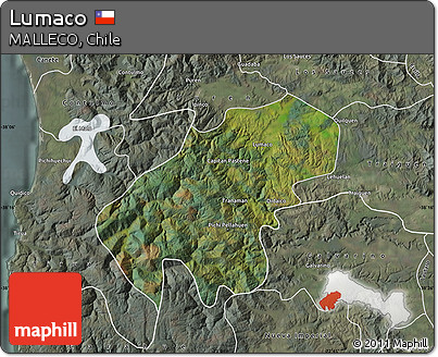 Satellite Map of Lumaco, semi-desaturated