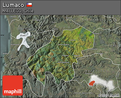 Satellite Map of Lumaco, semi-desaturated