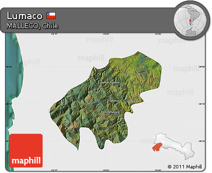 Satellite Map of Lumaco, single color outside