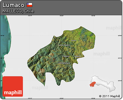 Satellite Map of Lumaco, single color outside