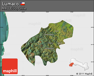 Satellite Map of Lumaco, single color outside