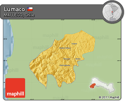 Savanna Style Map of Lumaco, single color outside