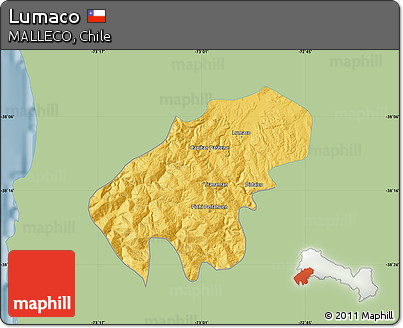 Savanna Style Map of Lumaco, single color outside