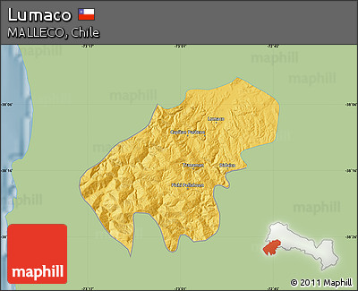 Savanna Style Map of Lumaco, single color outside