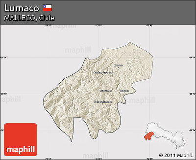 Shaded Relief Map of Lumaco, cropped outside