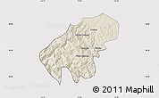 Shaded Relief Map of Lumaco, cropped outside