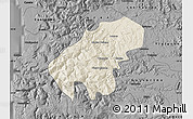 Shaded Relief Map of Lumaco, darken, desaturated