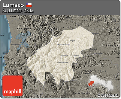 Shaded Relief Map of Lumaco, darken
