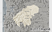 Shaded Relief Map of Lumaco, darken, semi-desaturated