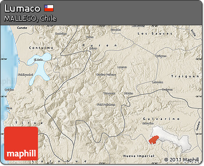 Shaded Relief Map of Lumaco