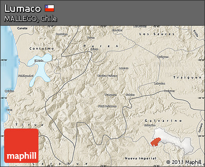 Shaded Relief Map of Lumaco