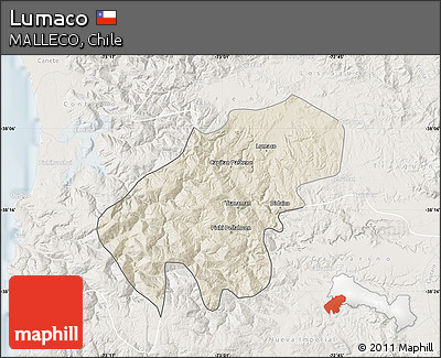 Shaded Relief Map of Lumaco, lighten