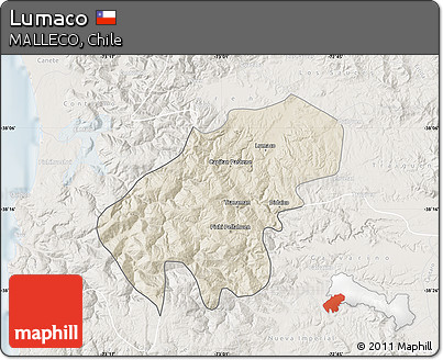 Shaded Relief Map of Lumaco, lighten