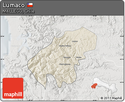 Shaded Relief Map of Lumaco, lighten, semi-desaturated