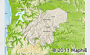 Shaded Relief Map of Lumaco, physical outside