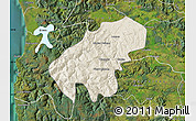 Shaded Relief Map of Lumaco, satellite outside