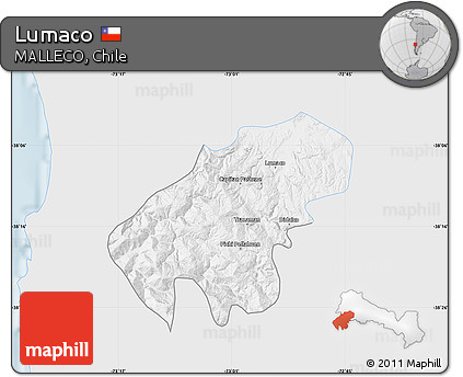 Silver Style Map of Lumaco, single color outside