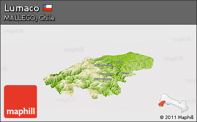 Physical Panoramic Map of Lumaco, cropped outside