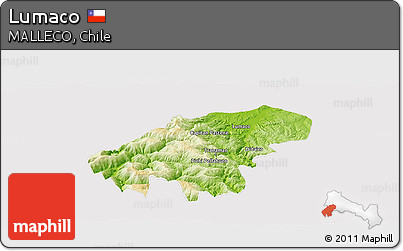 Physical Panoramic Map of Lumaco, cropped outside